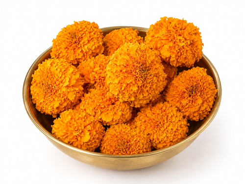 Fresh Orange Marigold Flowers 80g | Green White