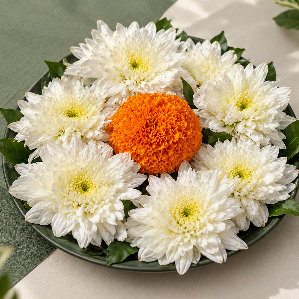 White Chrysanthemum (Sevanti / Guldaudi) Flowers - 60g